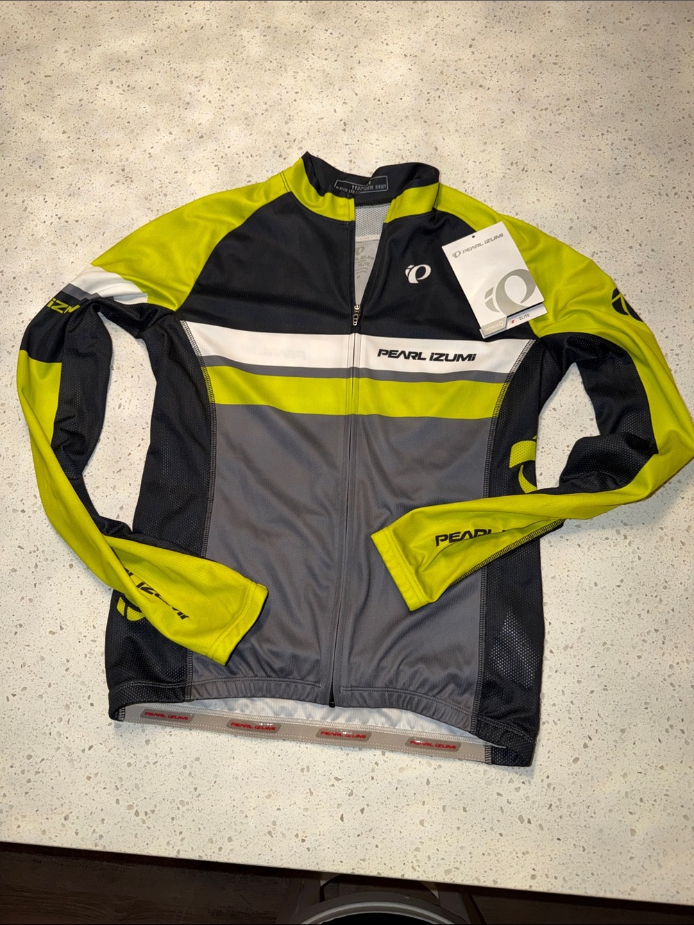 Pearl Izumi Long Sleeve Cycling Jersey - Yellow, Gray & Black